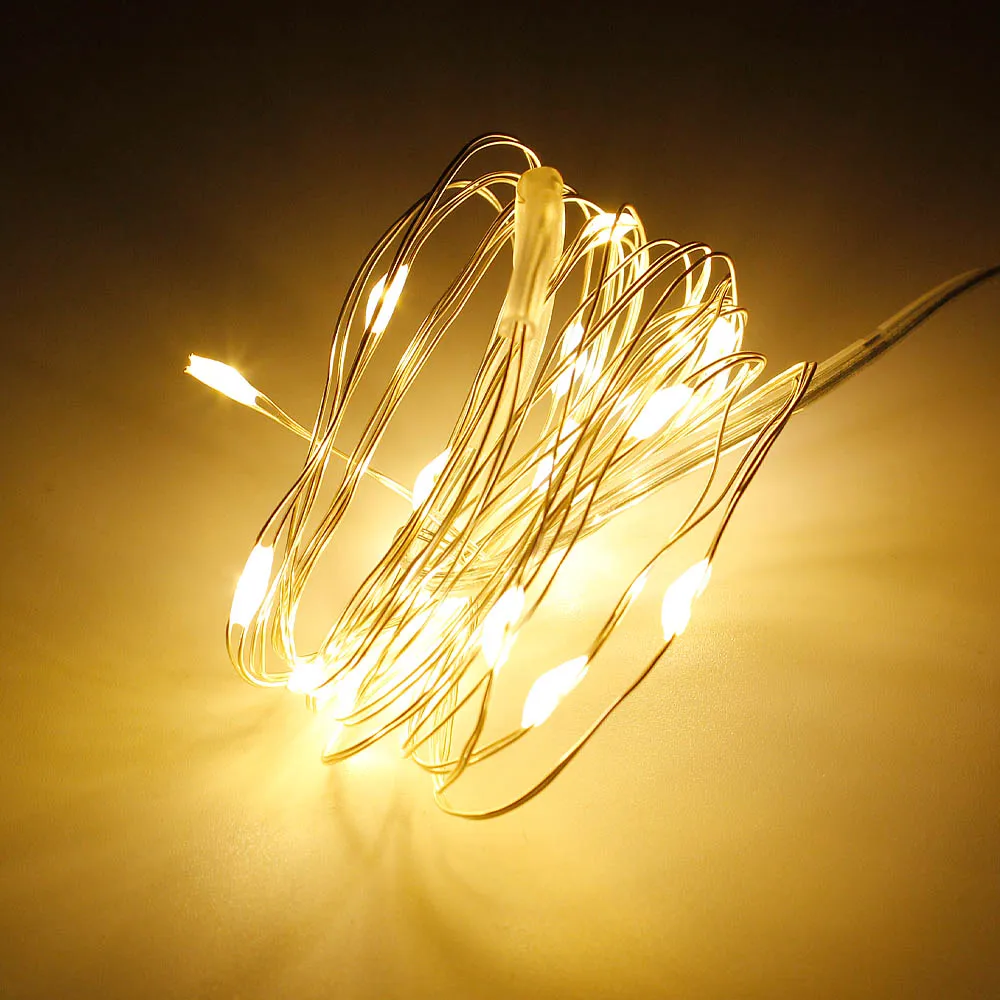 2 м с медным проводом светодиодная гирлянда батареей водонепроницаемая для