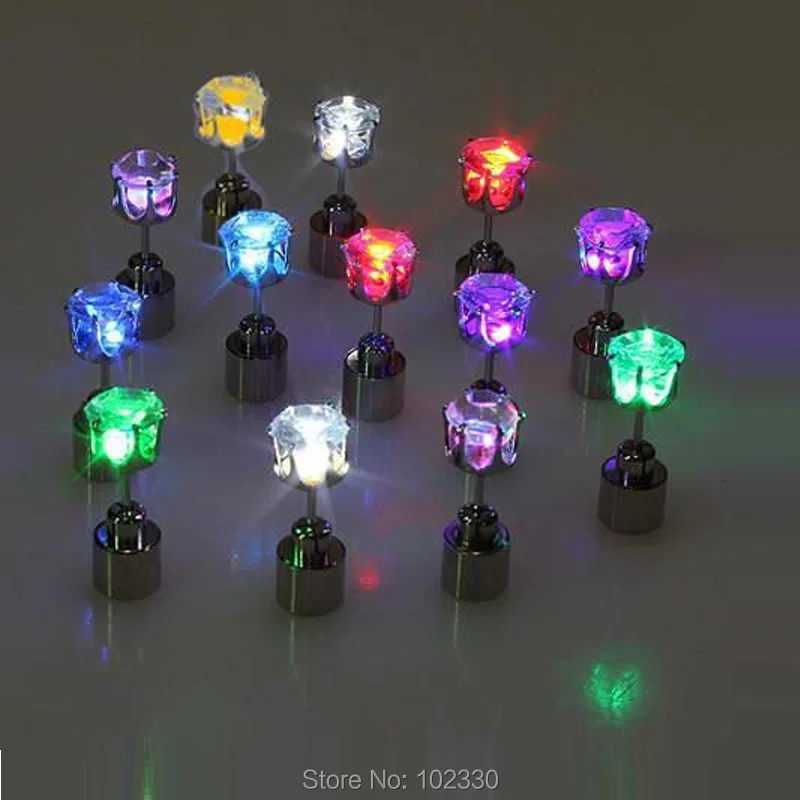 Женские серьги пусеты с кристаллами S201740|for party|led crownled glow |