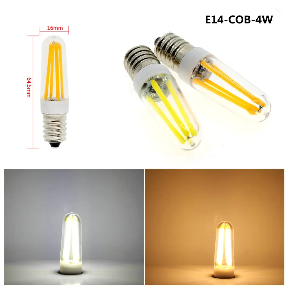 COB 4W 6 шт./лот E14 Светодиодный светильник AC220V белая/теплая белая лампа для холодильника лампа-Свеча лампа маленький кукурузный светильник - Испускаемый цвет: COB 4W