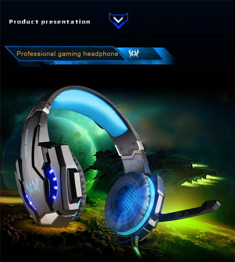 KOTION EACH G9000 игровая гарнитура PS4 наушники Игровые наушники с микрофоном микрофон для ПК ноутбука playstation 4 casque Gamer