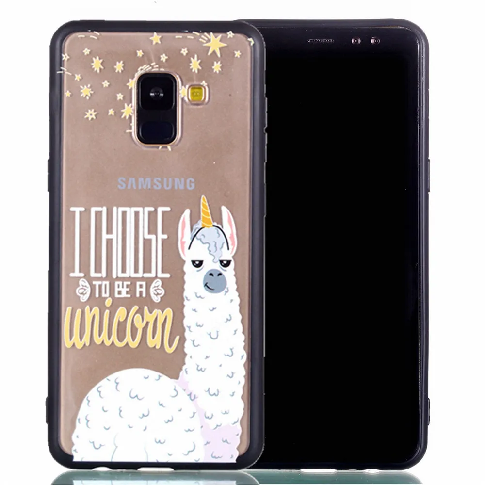 Прозрачный дурмана и чехлы для телефонов с рисунком &quotдля samsung A8 2018 мягкий