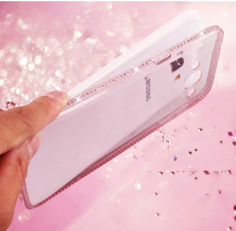 Силиконовый чехол со стразами для Samsung Galaxy S5 S6 edge блестящий милый роскошный с 3D