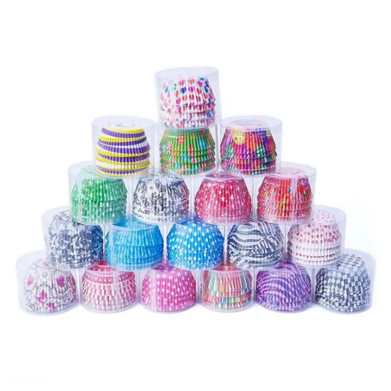 100 шт./компл. бумажные стаканчики для кексов коробка выпечки торта кухонный