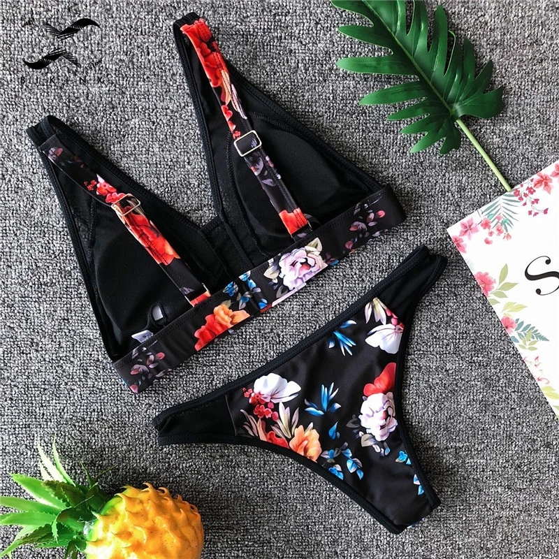 Bikinx сетчатый прозрачный купальник для женщин с глубоким v-образным вырезом