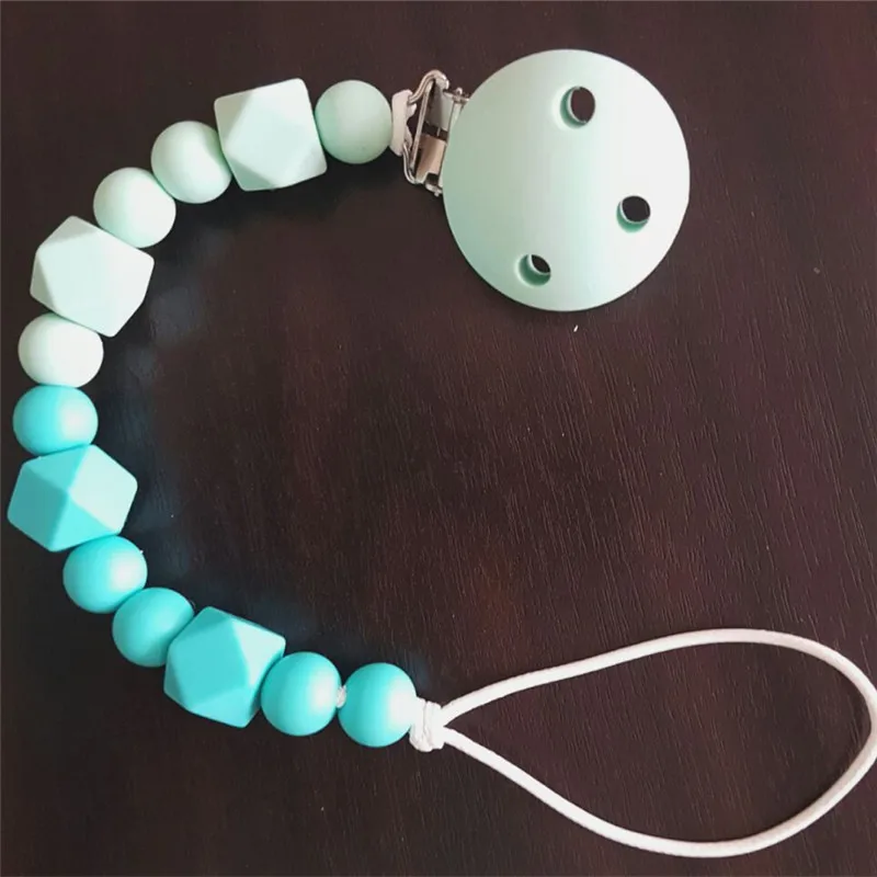 Chenkai 50pcs Silicone Round Clips DIY Baby Teether Pacifier Dummy Montessori Sensory Jewelry Holder Chain Toy Clips BPA Free