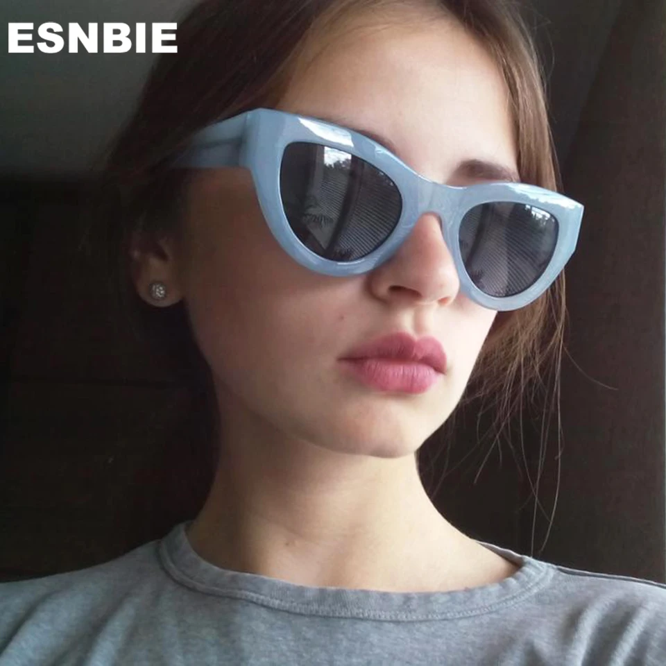 Женские винтажные солнцезащитные очки ESNBIE розовые кошачий глаз сексуальные