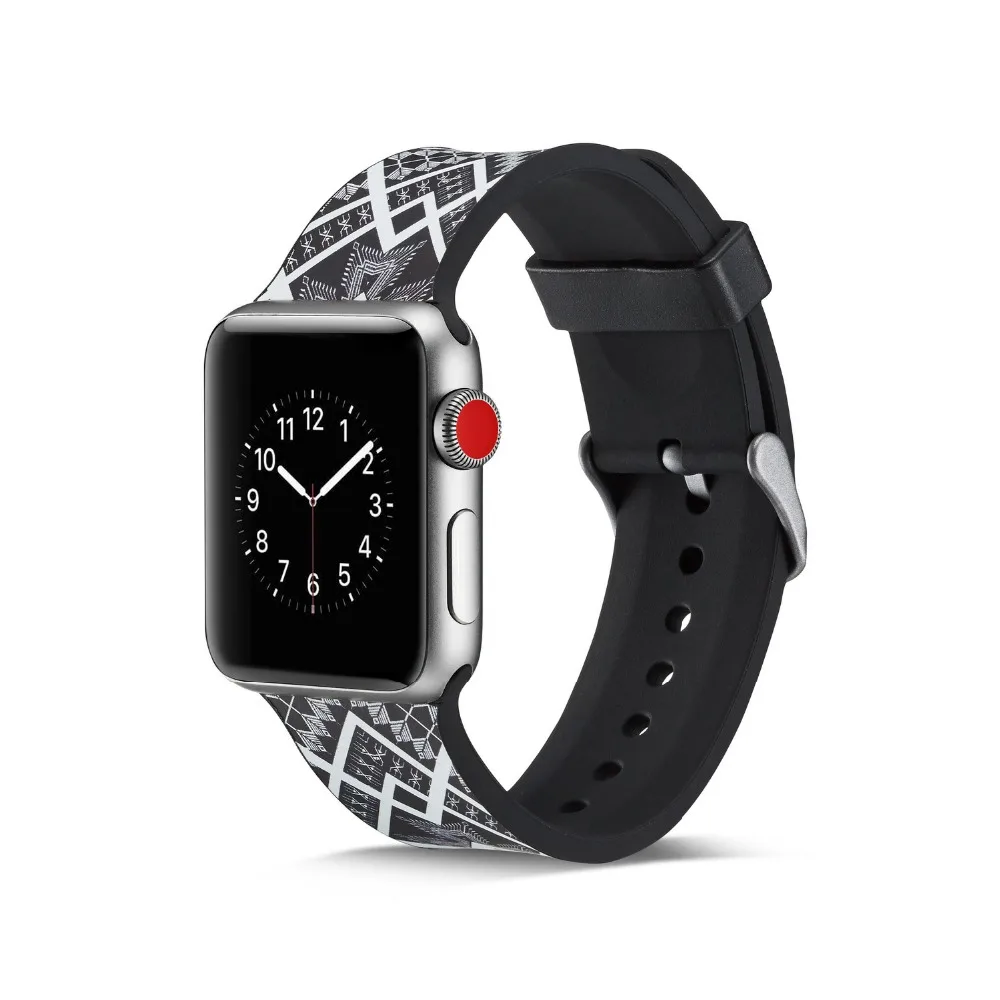Силиконовый ремешок для Apple Watch 4 44 мм 40 мм силиконовый ремешок для Apple watch series 4 3 2 ремешок для спортивных часов резиновый браслет