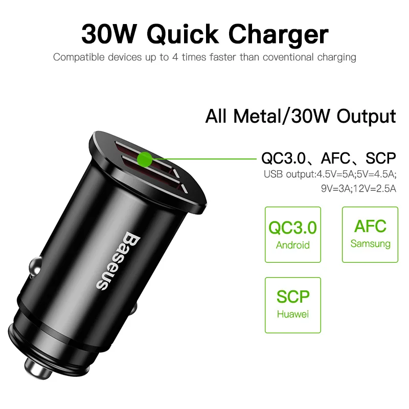 Автомобильное зарядное устройство Baseus с поддержкой QC3.0 QC4.0 USB Type C|Зарядные