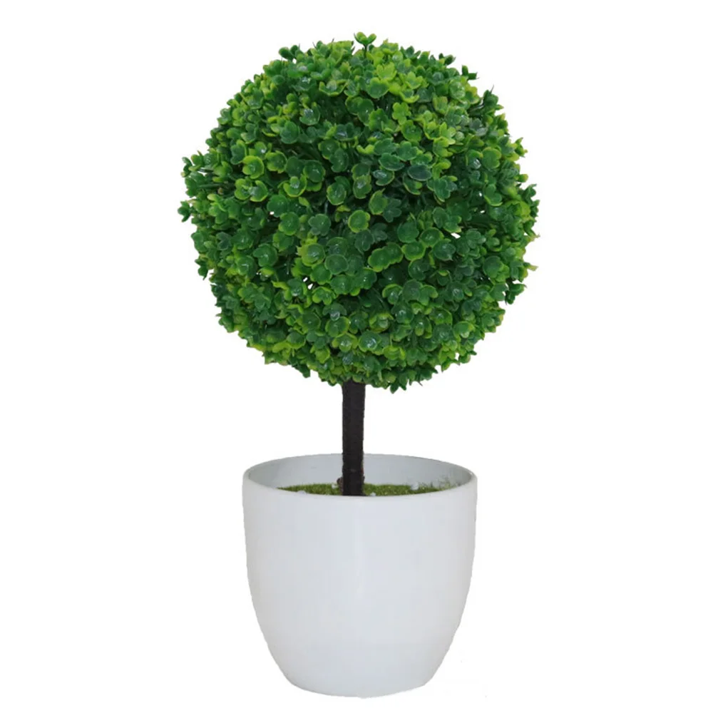 Армейский зеленый 1х пластиковые искусственные растения, маленький горшок для дерева, растения, искусственные растения, домашнее, свадебное, весна-лето, декор для гостиной, отеля, сада - Цвет: Армейский зеленый