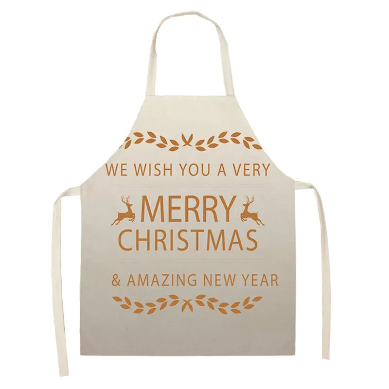 MX0005-4 1 шт., рождественские фартуки, фартук, хлопок, лен, кухонный фартук, Женский нагрудник, 53*65 см, для дома, для приготовления пищи, выпечки, чистящие аксессуары MX0003 - Цвет: MX0005-4