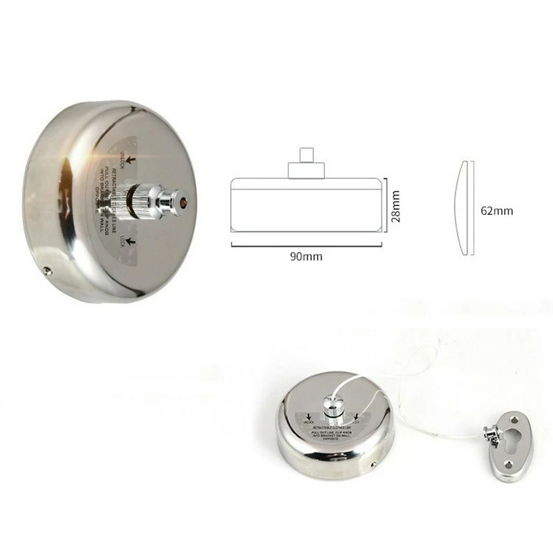 

Portable Outdoor Stainless Steel Retractable Clothesline Indoor Laundry Hanger Clothes Dryer Organiser Clothes Drying Rack Rope