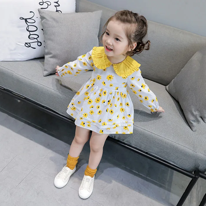 

Girls Dresses 2018 Fashion Kids Girls Dress Flower Long sleeve princess dress fashion kids dresses children's clothing