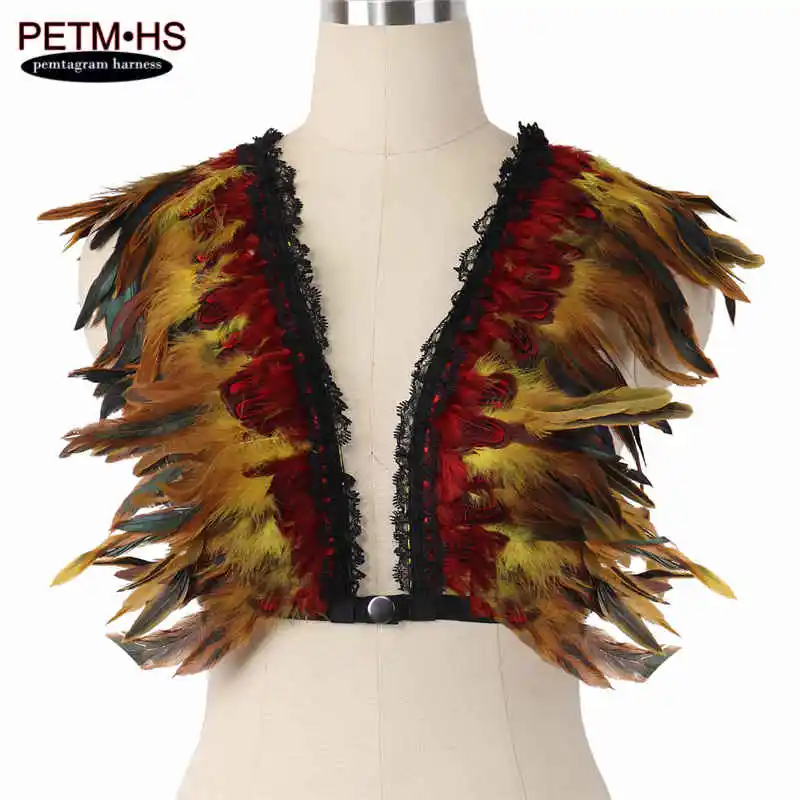 Style O0307 Цвет перьевые эполеты Бюстгальтер плечевой крылья BurningMan танцевальных фестивалях восторженные одежда стимпанк готический организм нижнего белья - Цвет: Style O0307