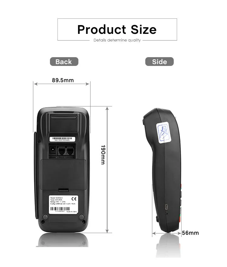 2.8 Inch Touch Screen POS Terminal,Wireless Payment Terminal with NFC Reader and LAN and WIFI and 3G WCDMA900/2100 NEW8210