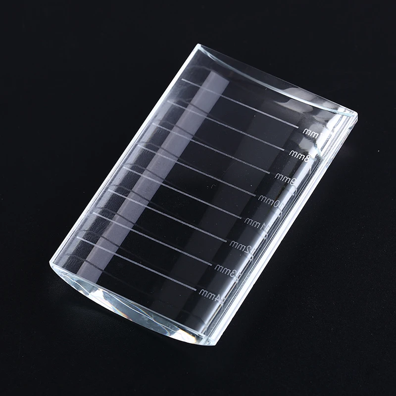 1Pcs Makeup Tool Clear U-Shape Crystal Holder Glass False Eyelash Extension Pallet Fake Eye Lashes Adhesive Glue Pad | Красота и