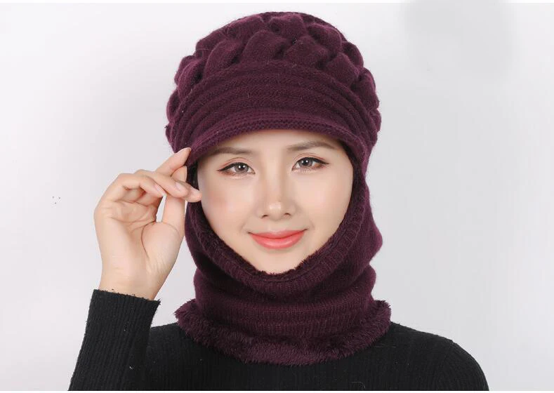 Зимние шапки Skullies Beanies, зимние шапки бини для женщин, шерстяной шарф, шапки, Балаклава, маска, шапка, вязаная шапка, подарок матери