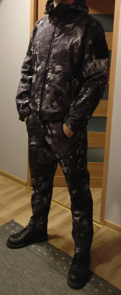 Hot Winter Men Outdoor Camping Hunting Hiking Camouflage Sets Tactical Waterproof Shark Skin Soft Shell Fleece Jacket Pants Suit