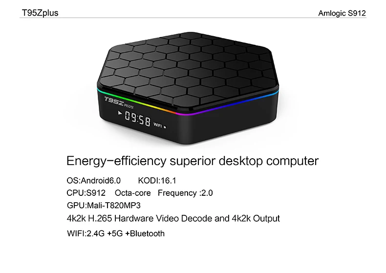 RECALLION 3g/32G Android 7 1 tv BOX T95Z Plus Amlogic S912 OctaCore 2G16G + Smart Set Top box 2 4G/5 GHz Dual WiFi BT4.0 | Электроника