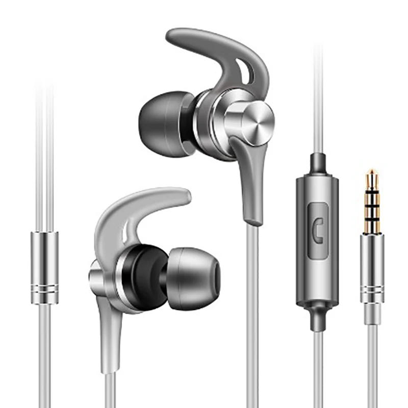 

Smart wired control earphones Stereophonic noise reduction OX horn sport musicHD call metal material design HIFI Tone quality