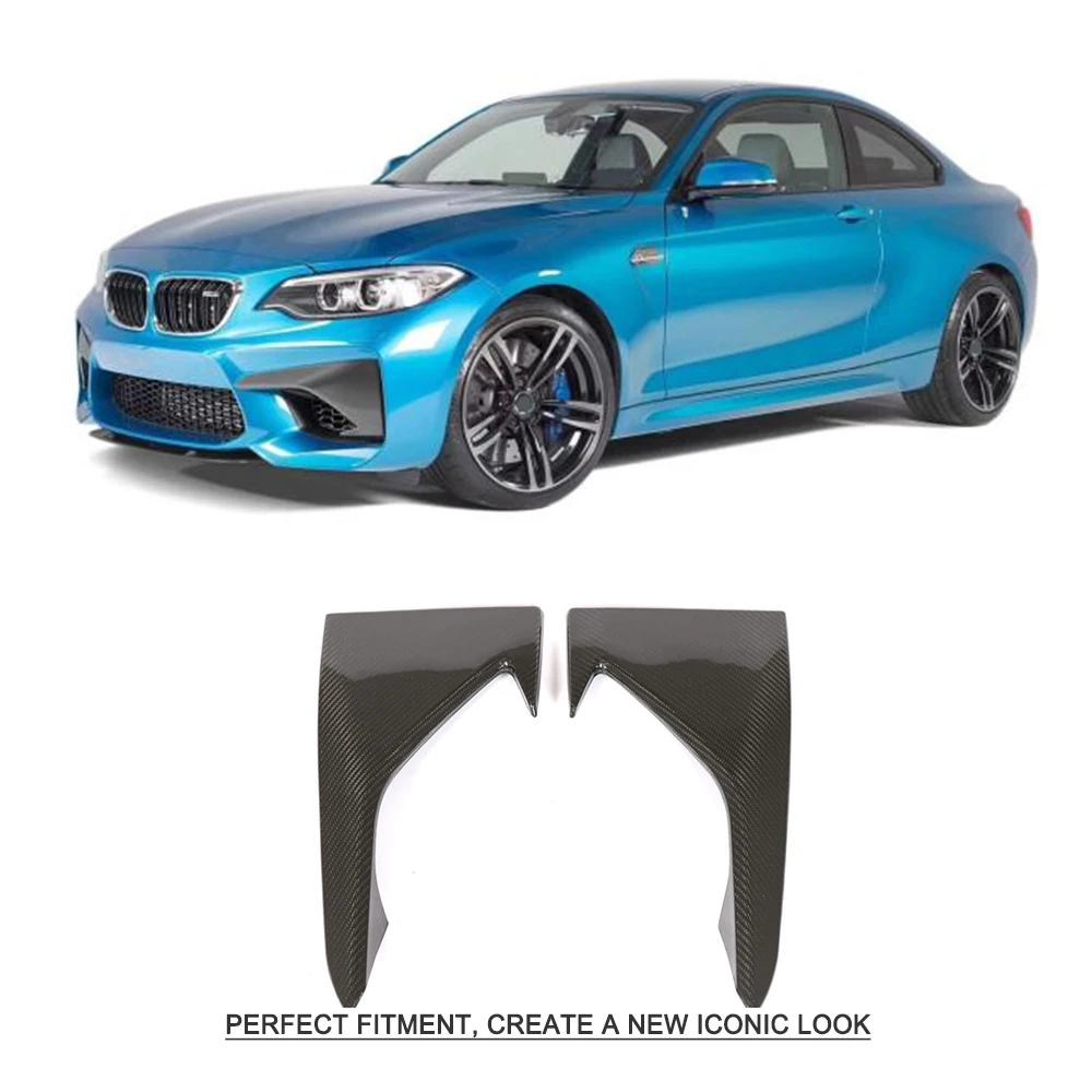 Для BMW F87 M2 углеродное волокно передний бампер автомобиля верхние разветвители