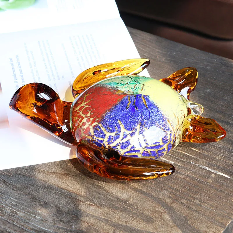 H&ampD Handmade Colored Sea Turtle Sculpture Art Glass Blown Animal Figurine For Home Living Room Decorative Birthday Gifts | Дом и сад