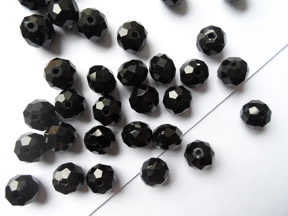 Хорошее качество 10 мм черные хрустальные бусины модные ювелирные аксессуары