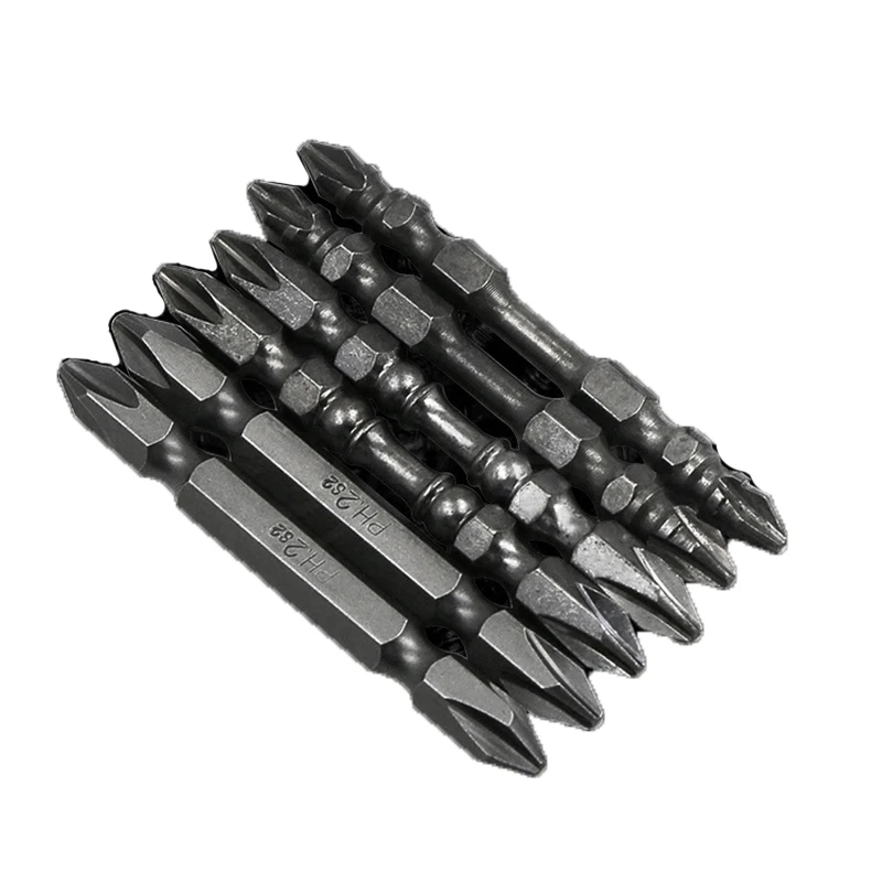 5pcs gery Style 5 шт. PH2 Магнитная отвертка бит против скольжения S2 стальной электрический отвертка набор 1/" шестигранный хвостовик с одной головкой электроинструменты DT6 - Цвет: 5pcs gery Style