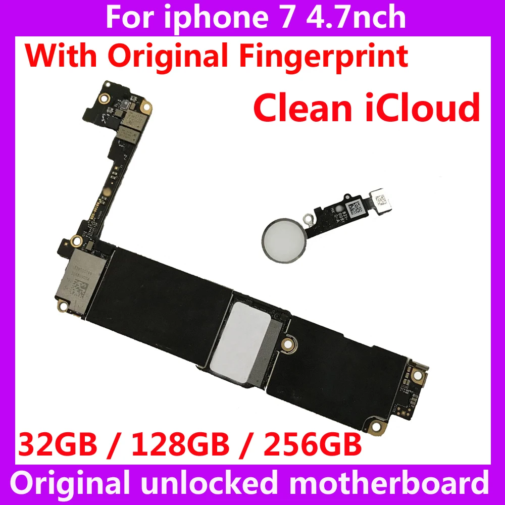 Разблокированная материнская плата 32 ГБ 128 256 чистая с/без Touch ID для iphone 7 IOS