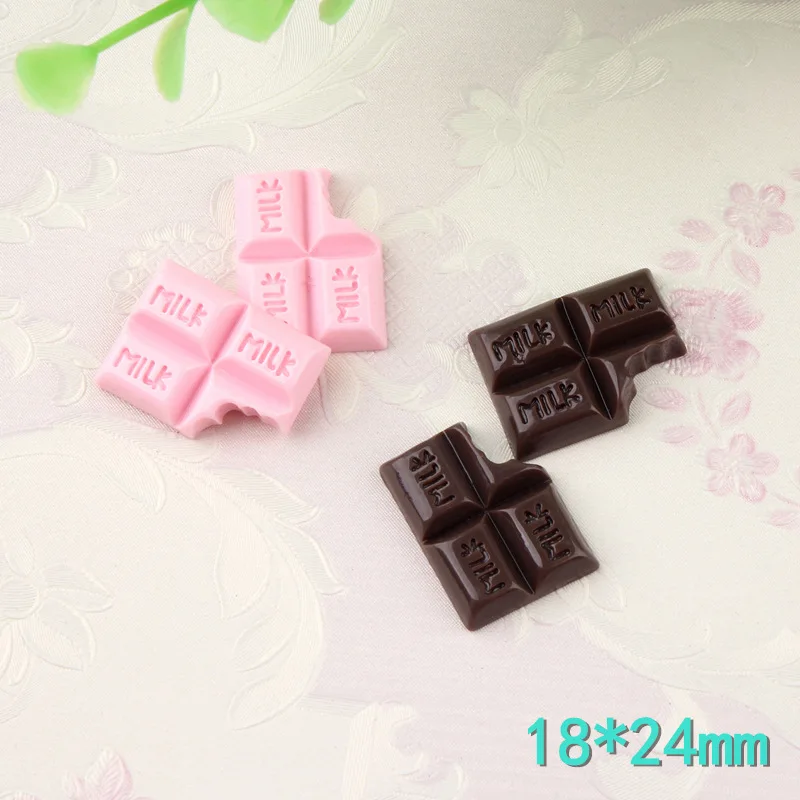 10 шт. 18*24 мм DIY Подвески из смолы с молочным шоколадом наклейка плоским основанием