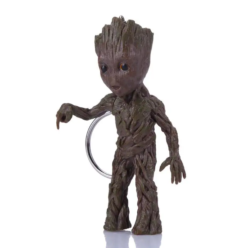 Baby Groot фигурки, игрушка, брелок для ключей, украшение для дома, Милая модель, игрушка для детей, мультяшное дерево, человек, брелок, Автомобильный подвесной декор, брелок