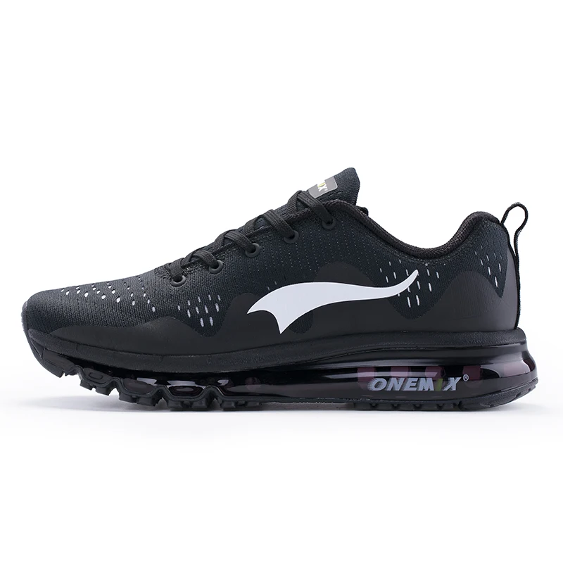 BLACK ONEMIX кроссовки дышащие сетчатые удобные спортивные кроссовки Zapatillas Спортивная мужская обувь уличные прочные Прогулочные кроссовки - Цвет: BLACK