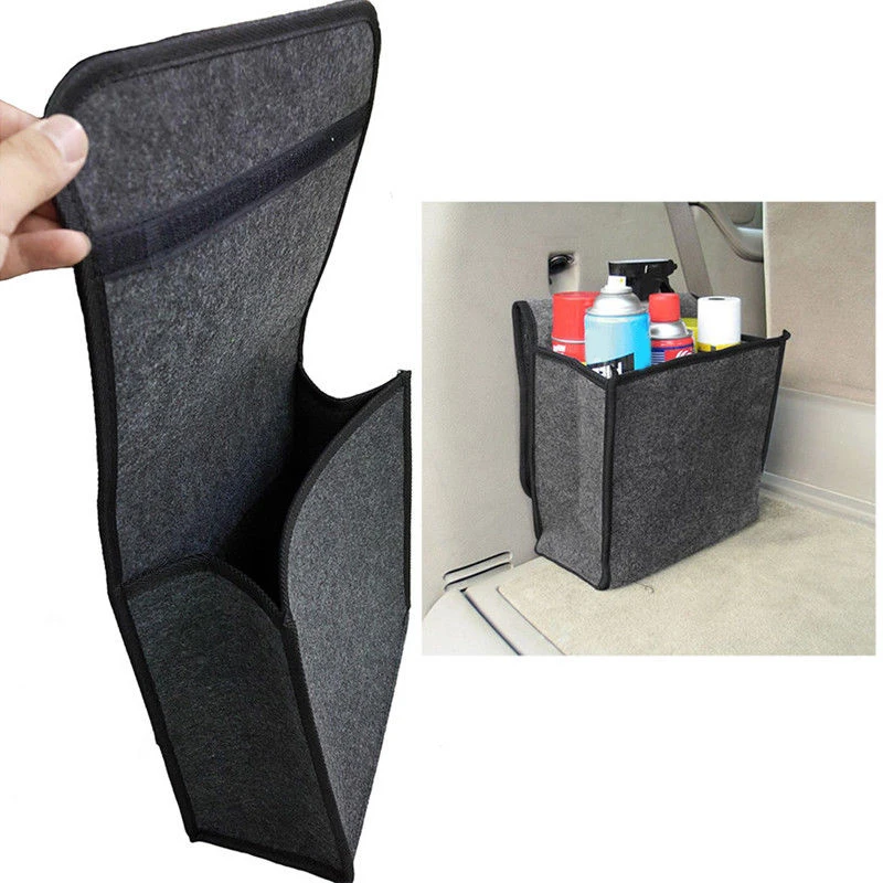 

Soft Woolen Felt Car Trunk Organizer 30*16*29cm Car Storage Box Bag Fireproof Stowing Tidying Package Blanket Tool