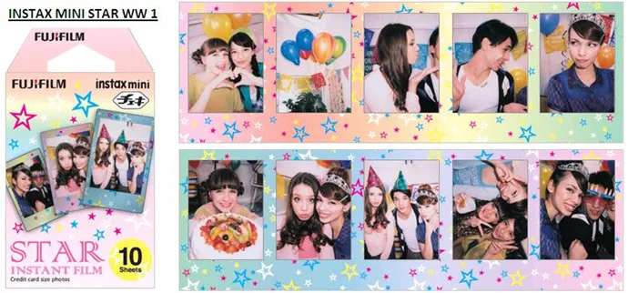 10 шт. Fujifilm Instax Mini Film shiny star для 8 7s 7 50s 50i 90 25 dw фотокамера | Электроника