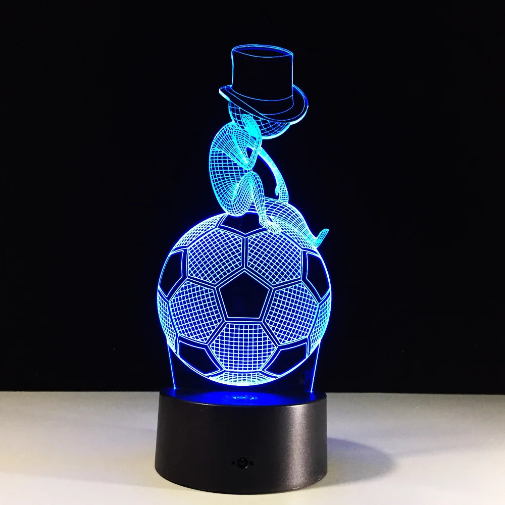 Survetement Football 2017 3d Ночник Новинка Usb Led лампа Настенный светильник на батарейках