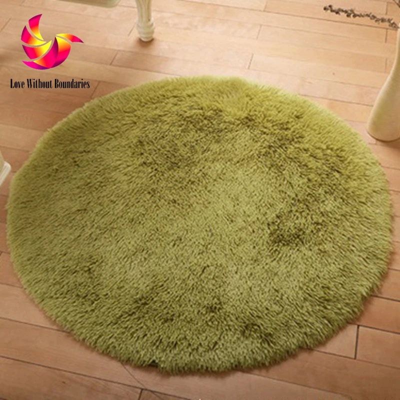 Плюшевый круглый теплый и милый ковер мягкий с длинным ворсом для гостиной
