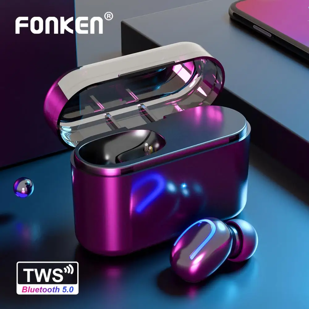 FONKEN Bluetooth 5 0 наушники TWS беспроводной наушник в ухо Спорт Музыка точка с