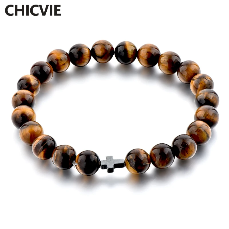 CHICVIE очаровательные браслеты и из натурального камня тигровый глаз для мужчин