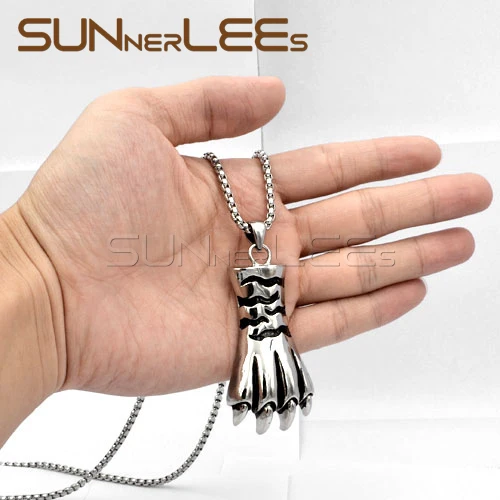 SUNNERLEES модные ювелирные изделия из нержавеющей стали подвеска ожерелье звеньевая