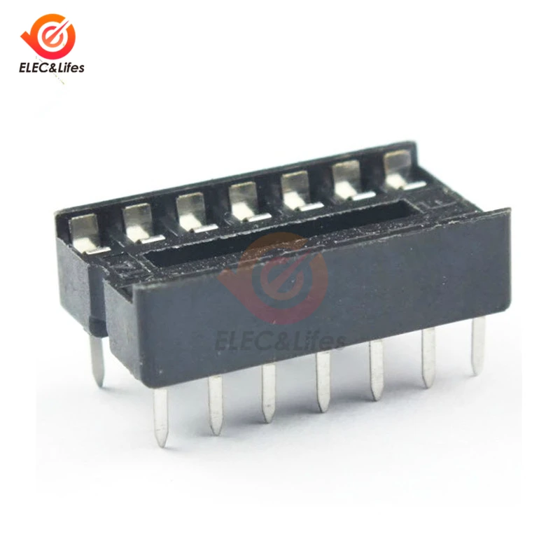 14 Pin 14P 14pin DIP IC Socket Adaptor Solder Type Pitch Dual Wipe Contact DIP-14 | Connectors