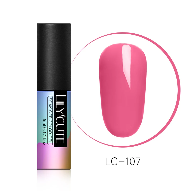107 LILYCUTE 175 цветная серия Гель-лак для ногтей розовый блестящий дизайн ногтей УФ-светодиодный Гель-лак для замачивания полуперманентный Гель-лак - Цвет: 107