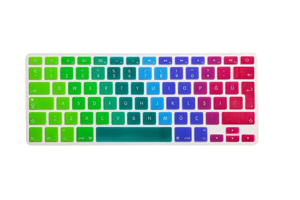 Многоцветный Чехол для клавиатуры ноутбука для macbook air 13 pro 15 дюймов A1466 A1502 A1278 A1398 ЕС кремния Турция клавиатура с подсветкой крышка защитная пленка - Цвет: Многоцветный