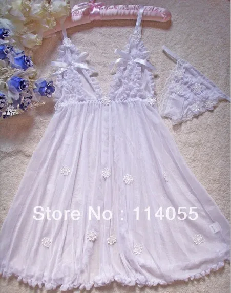 Бесплатная доставка -- 2013 сексуальное белье Цветок патч украшены шифон и жоржет