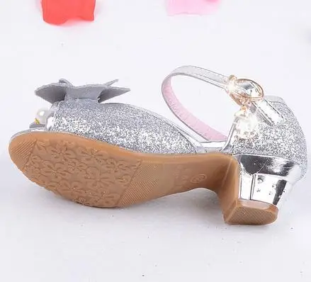 

qloblo summer shoes Girls sandals children fashion princess leather high heels sandals