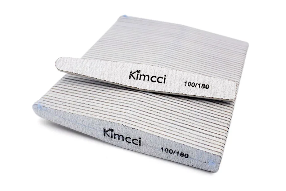 Kimcci 50 шт./лот, хорошее качество, пилочка для ногтей, инструменты для маникюра, шлифовальные блоки, тонкий буферный край, 100/180, инструменты для маникюра