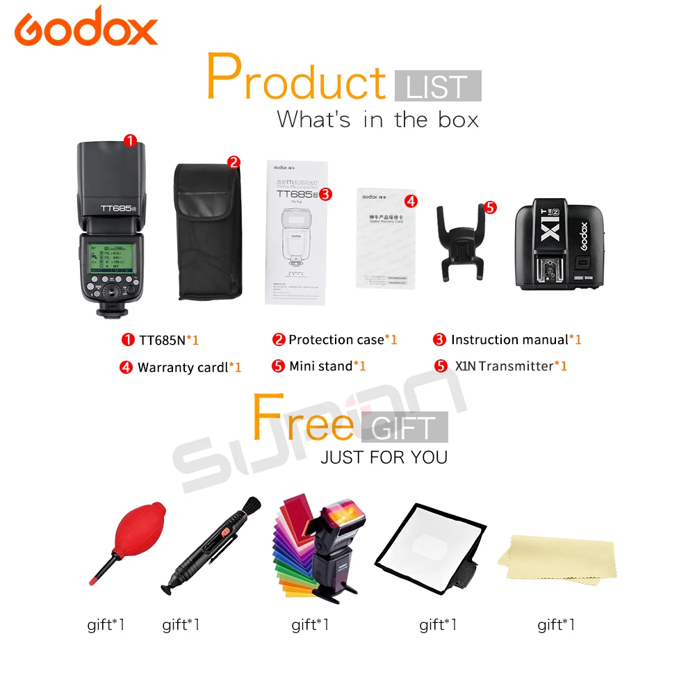 Godox TT685 TT685N 2 4G HSS i TTL GN60 Беспроводная вспышка + X1T N триггер для Nikon D800 D700 D7100 D5200 D5100 D70S