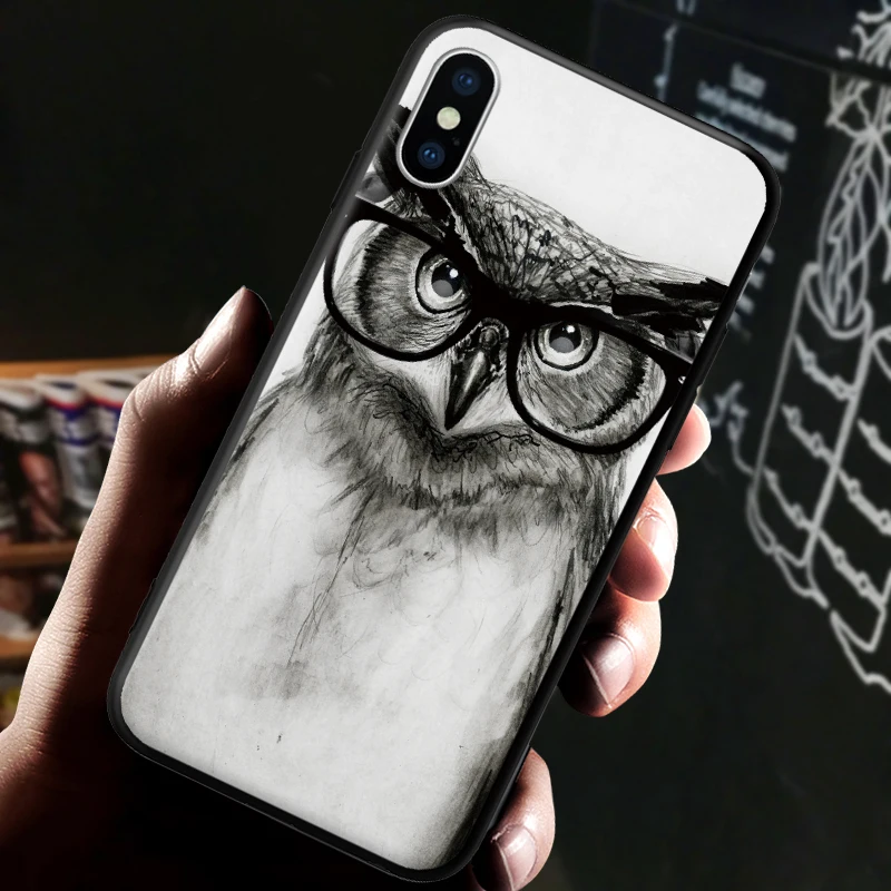 Сова Птица Животное тема шаблон для iPhone 5 5S SE 6 6S 7 8 Plus X XR XS Max жесткий чехол для телефона