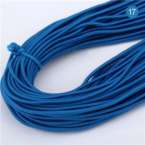 17 Lake blue 2 мм цветная Высококачественная круглая эластичная повязка круглая эластичная канатная Резиновая лента эластичная линия DIY Швейные аксессуары 5 метров - Цвет: 17 Lake blue