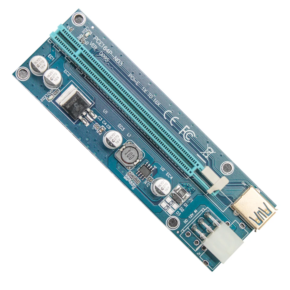2018 Золотой VER 009 S Riser Card PCI E PCIE Express Molex USB 3 0 удлинитель адаптер Светодиодный 6Pin SATA 1X