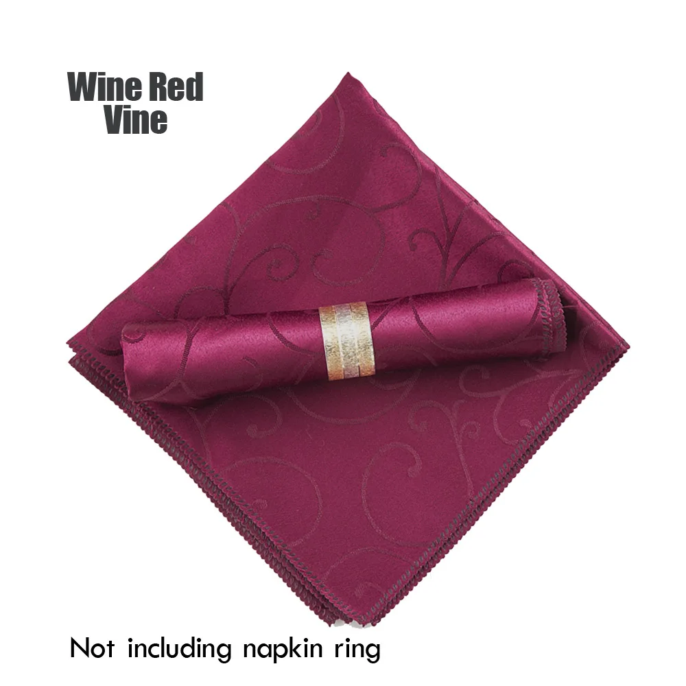 Wine Red Vine Горячая распродажа 50 шт./партия белая скатерть для свадебной вечеринки, салфетка для ресторана, отеля, банкета, декоративный жаккардовый Золотой салфетка разных цветов - Цвет: Wine Red Vine