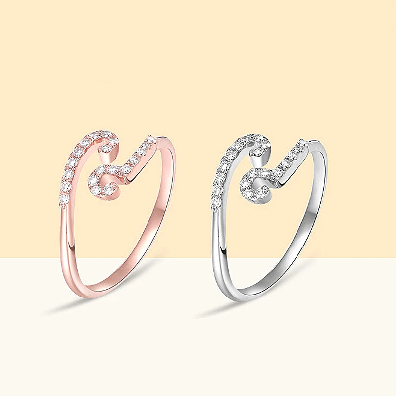 1 шт. Регулируемые кольца с цирконием в Корейском стиле виде звезды серебряного